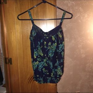 Kirra Navy Paisley Tank Top