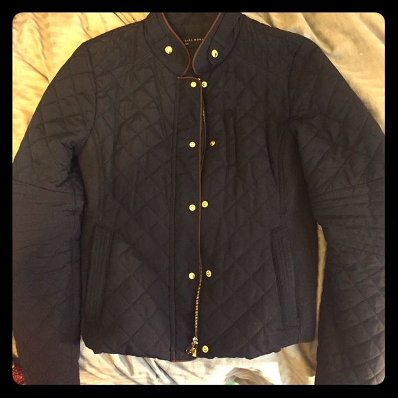 Navy Blue Quilt Zara Coat