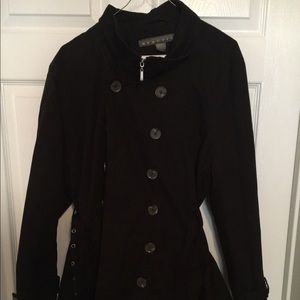 Kenneth Cole black mid trench coat. Lightly worn.