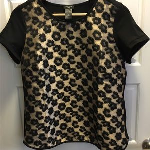 Ann Taylor Animal print top Petite M