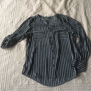 Express black and white blouse.