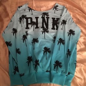 VS PINK rare tropical off shoulder sweatshirt