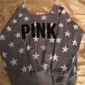 VS Pink slouchy off shoulder sweatshirt