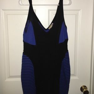 Blue and black dress