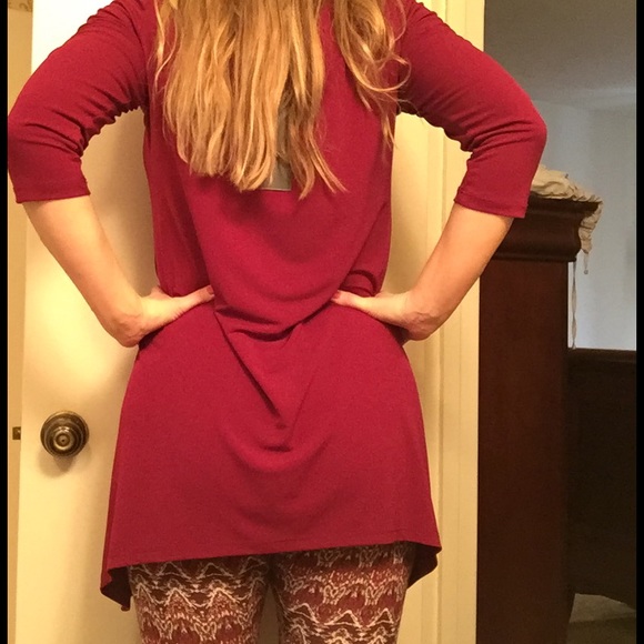 Burgundy Trapeze Tunic - Picture 3 of 4
