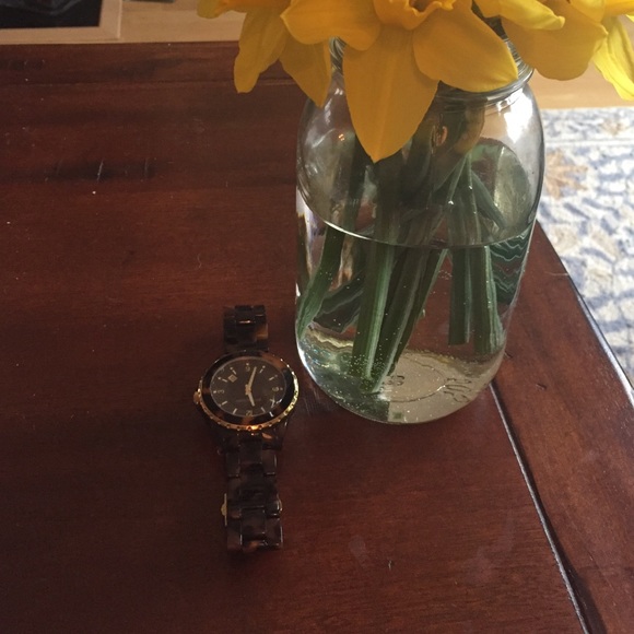 Michael Kors tortoiseshell crystal index watch