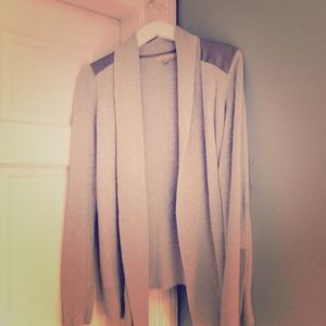 Banana Republic Cardigan with leather appliqué