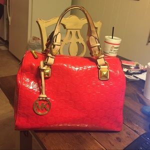 Michael Kors Red Grayson Satchel