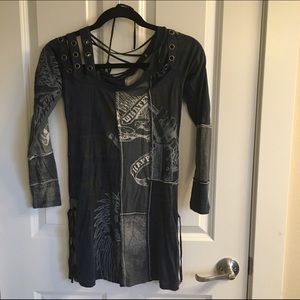 Salvage blue and gray top. Firm price.