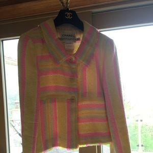 Authentic Chanel blazer tweed spring colors Jacket