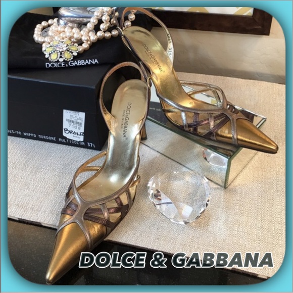 Dolce Gabbana ⚜Fabulous Bronze Metallic Heels