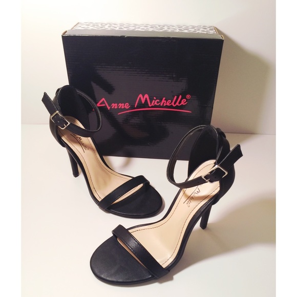 Anne Michelle Shoes - 🔥🔥🔥Black Anne Michelle Ankle Strap Heels🔥🔥🔥