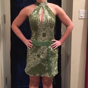 Cache green sequin party dress