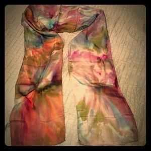 Hand painted silk scarf 70x8