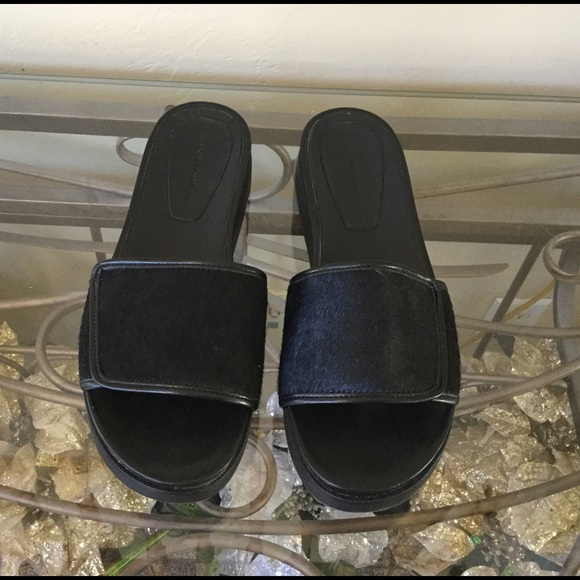 Zara Leather Calf Hair Slip On