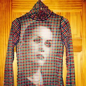 JPG optical illusion printed turtleneck sweater