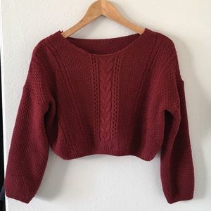 Burgundy cropped sweater