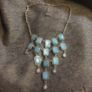 Blue statement necklace.