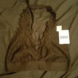 Vs pink black lace halter top & socks