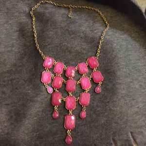 Pink statement necklace.