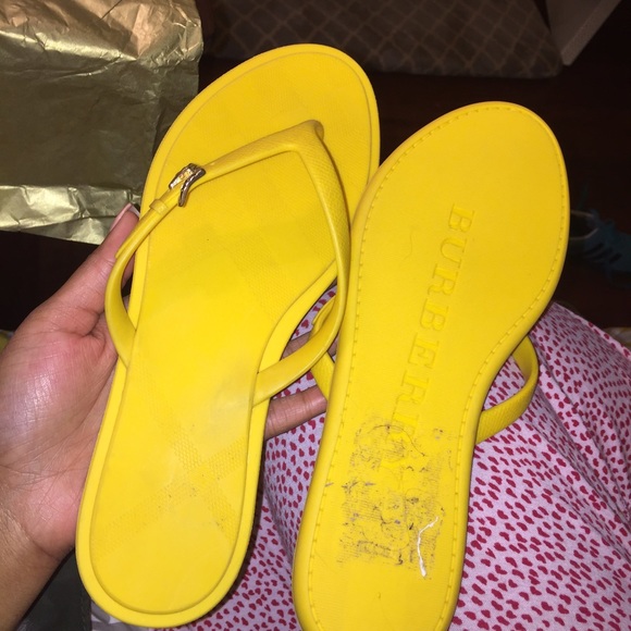 Yellow Rubber Burberry Flops