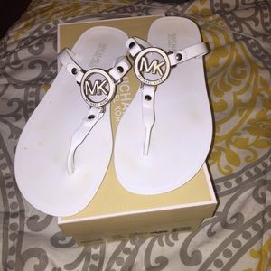 White MK Sandals