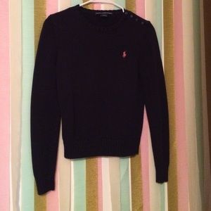 RL Sport navy sweater w/ salmon pony