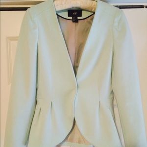 H&M Mint green blazer, size 8.