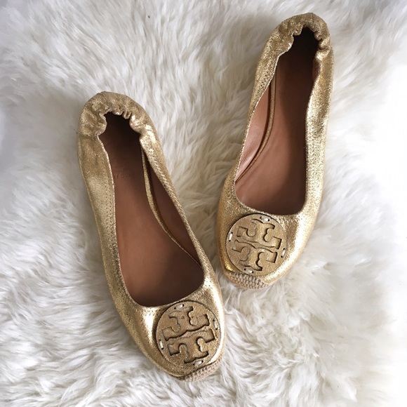 Tory Burch Shoes - Gold Tory Burch Espadrille Flats