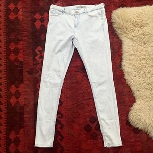 Topshop Leigh Light Blue Moto Skinny Jeans