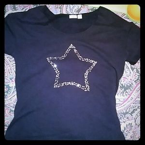 Short sleeve navy sweater!