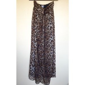 Leopard print empire waist maxi.