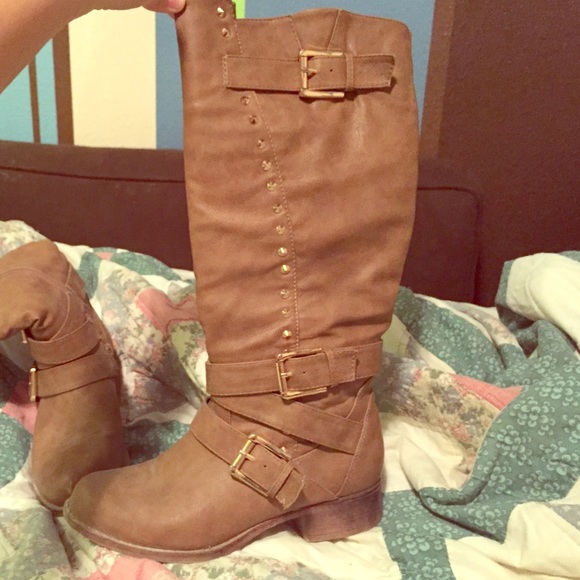 Brown Studded Boots