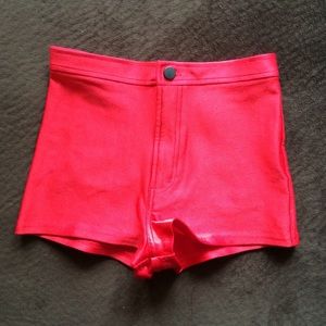 Red Disco Shorts- American Apparel