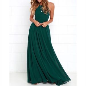 Lulu's dark green maxi dress