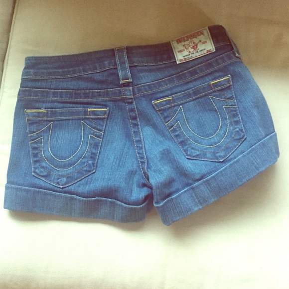 True religion denim shorts