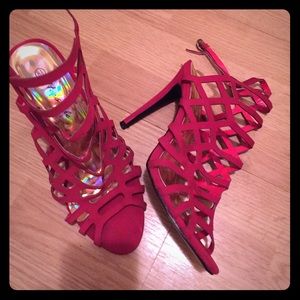 Sexy Red Caged Heels