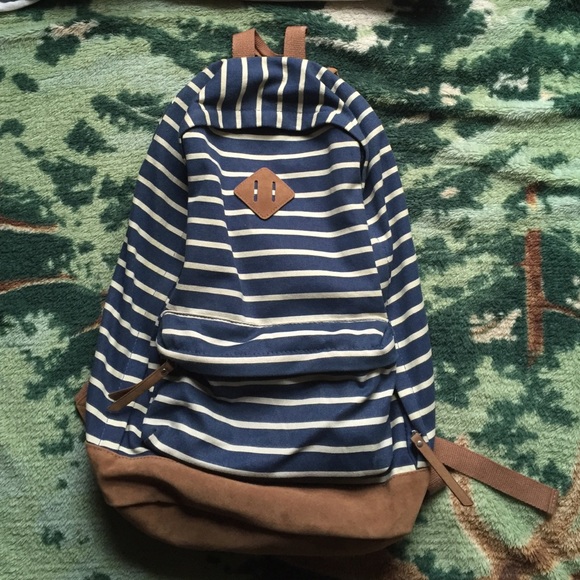Striped backpack.