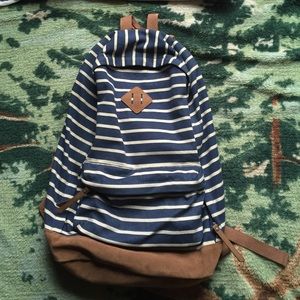 Striped backpack.