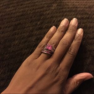 Sapphire and diamond ring set