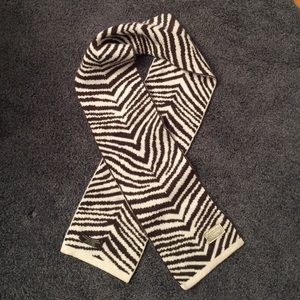 Coach scarf - brown and white zebra print