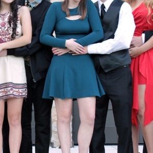 teal skater dress