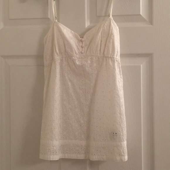 White Express eyelet tank