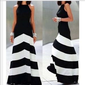 Black and white prom/formal floor length dress!👗