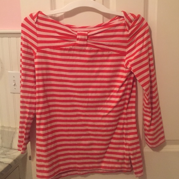 Kate Spade bow striped shirt