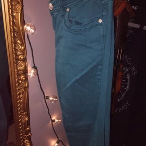 Teal skinny jeans