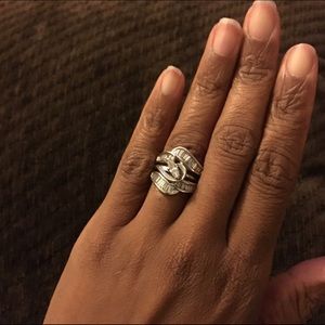 14K White gold diamond enhancer size 6