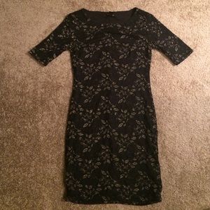 Black & Gold Lace Dress