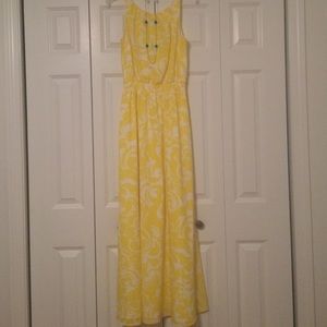 Priced reduced! Yellow & white floor-length dress