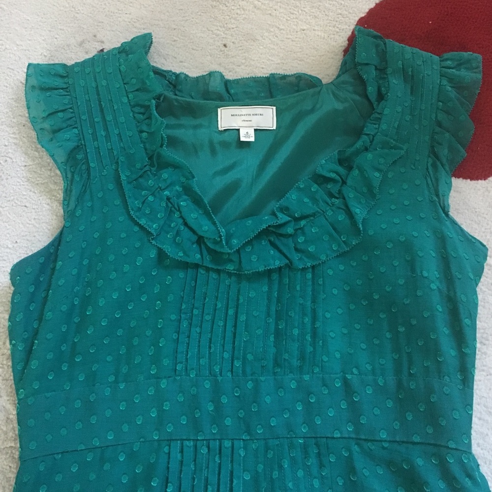 Moulinette Soeurs, dress. Green cotton Size 6